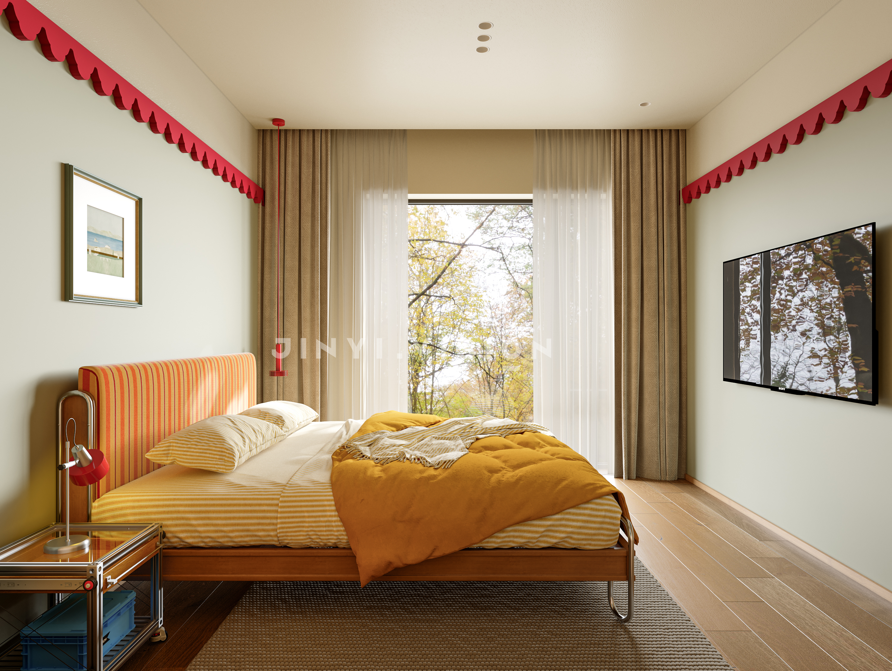 撞色 + 童趣装置，家是会发光的游乐场-1