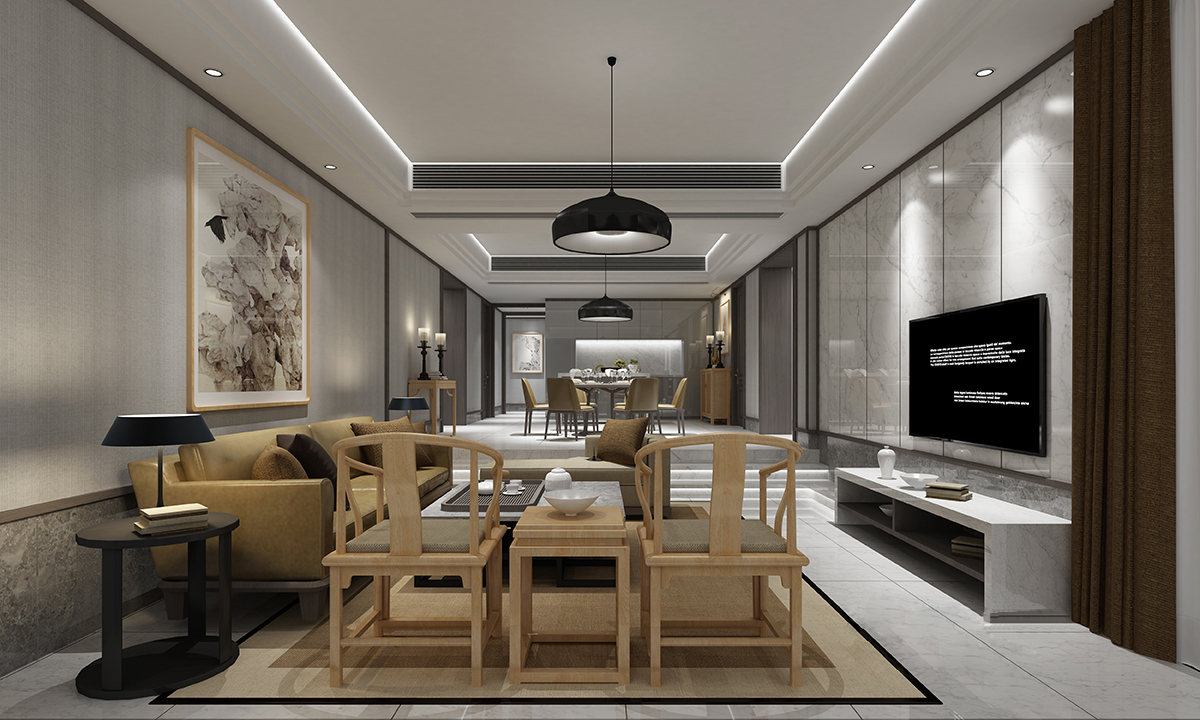 新中式 中式古典 奢华家装别墅样板房-3-36