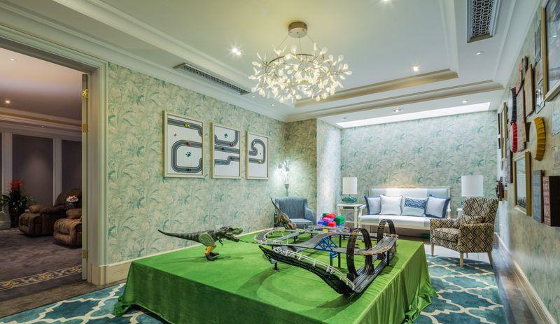 简美风格中的蓝金搭配——桃花源别墅G户型售楼处设计-15