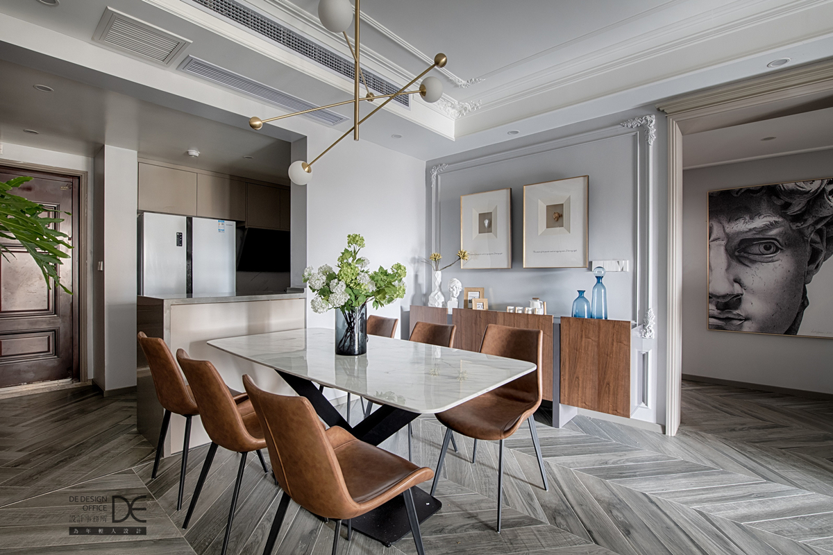 重庆龙湖两江新宸云澜 | 130㎡美式混搭风,鱼骨拼地砖打造高级感-35