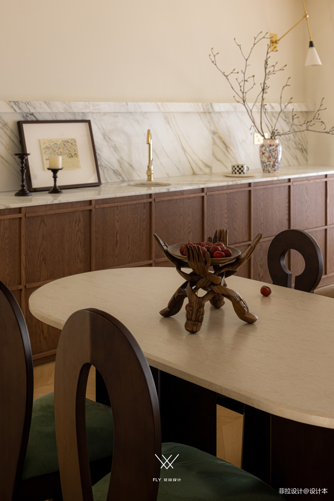 装修还得看90后：两人一猫住100㎡，开放布局的奶油中古家-56