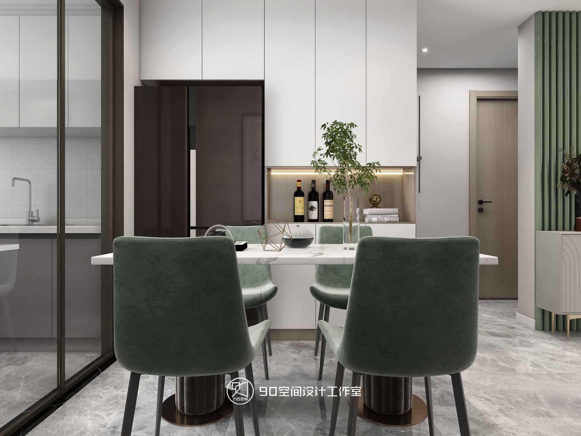 《薄荷绿》87 平方现代简约空间设计-21