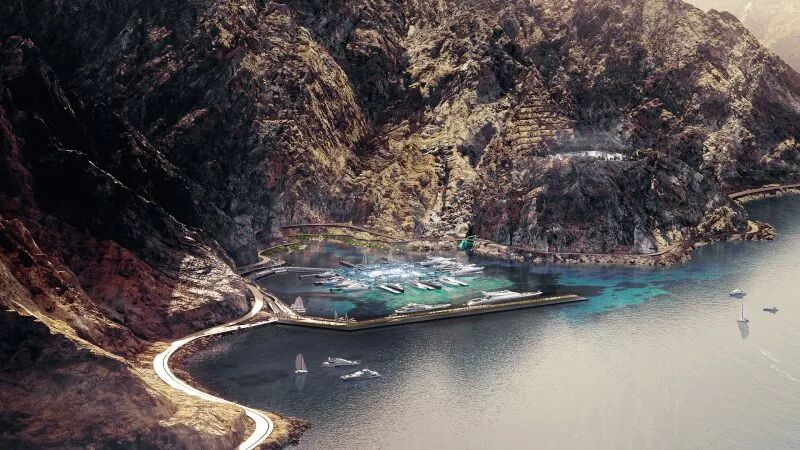 土豪沙特又出神作？450米高山里凿了个“倒立大楼”，进门先坐船钻山洞！网友：先等TheLine建成再说吧……-43