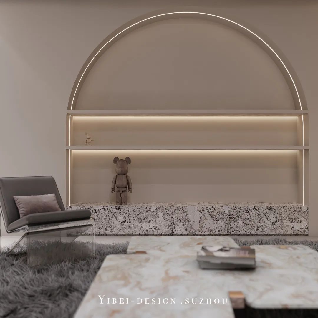 微水泥轻奢全案设计丨中国苏州丨YIBEI DESIGN-12