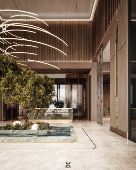 Ramallah酒店接待区设计丨沙特阿拉伯利雅得丨Line X