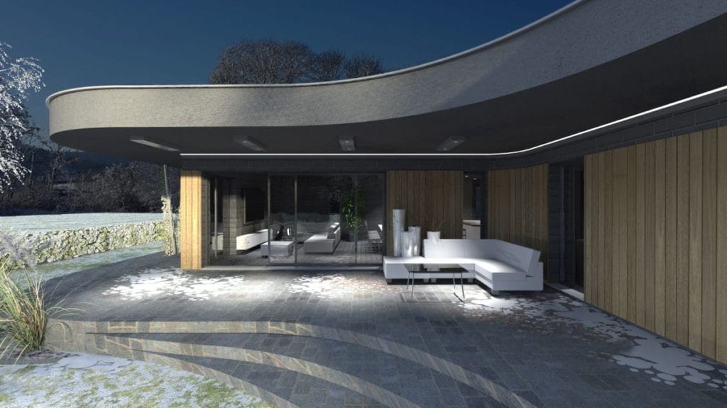 形似钢琴的平屋顶一层住宅-14