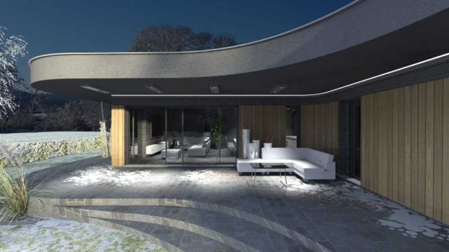 形似钢琴的平屋顶一层住宅-14