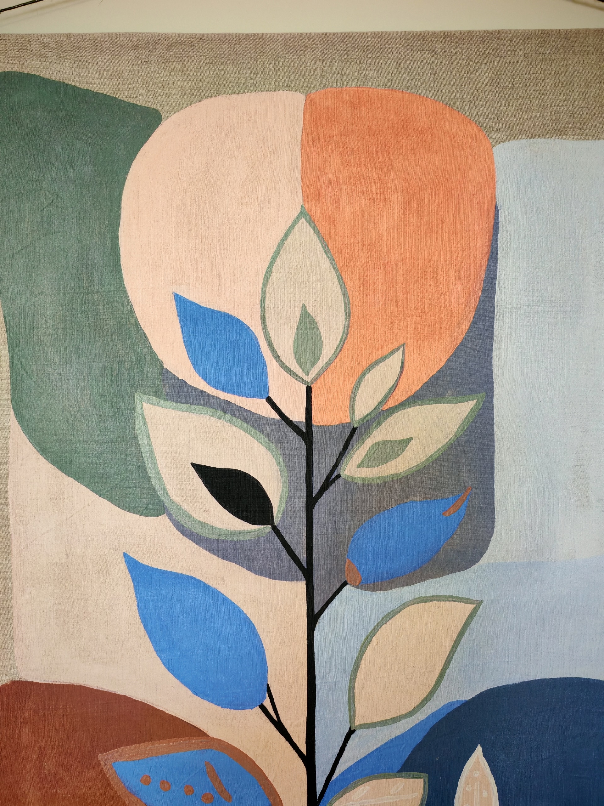 抽象生态设计亚麻布绘画作品-7