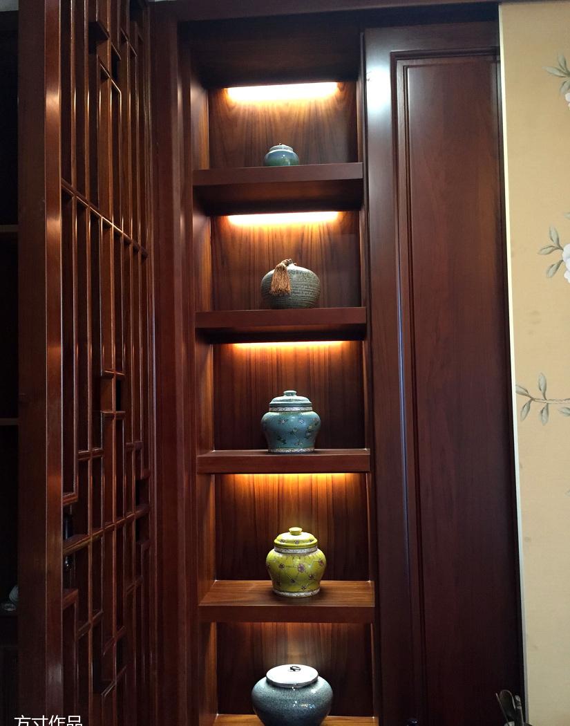 中式风雅茶室，经典红木与花鸟手绘的时尚演绎-6