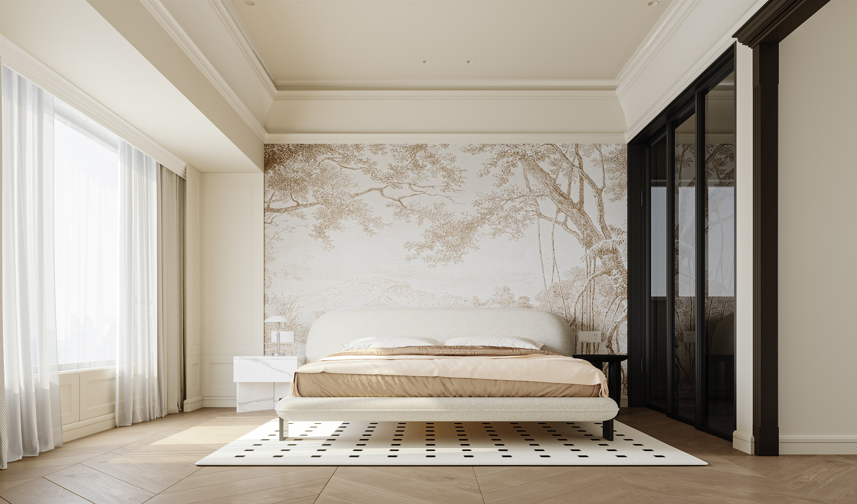 宏发前城现代法式奶油风住宅丨壹梵设计-13