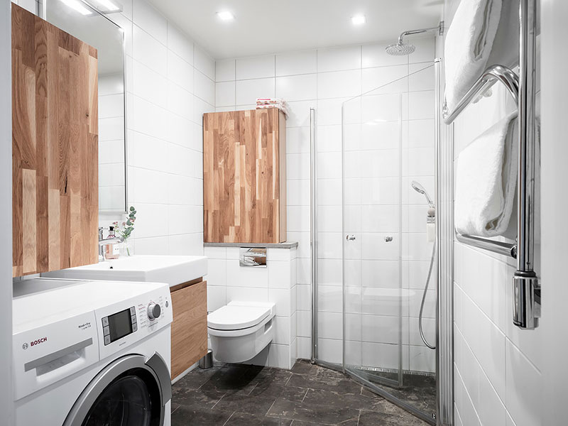 瑞典 30 平米精致公寓，高天花与拱窗打造宽敞空间-19