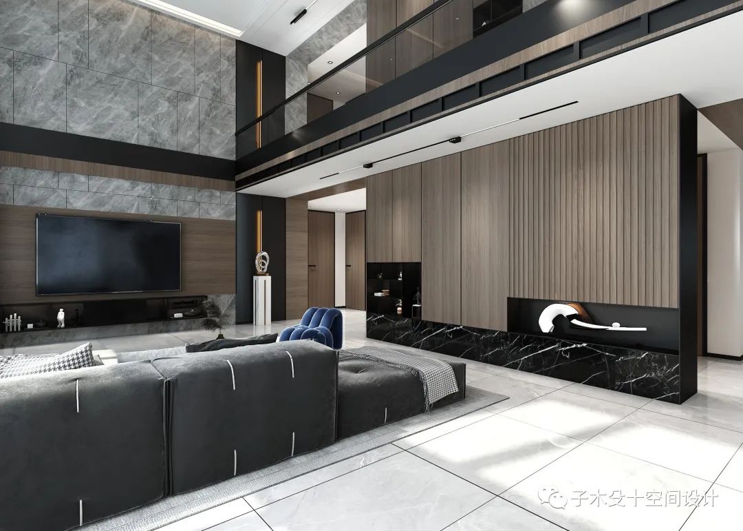 黑白灰极简大宅丨中国吉林丨子木殳十空间设计-22