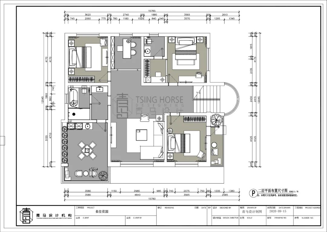名仕花园·300㎡顶复丨青马别墅空间设计-34