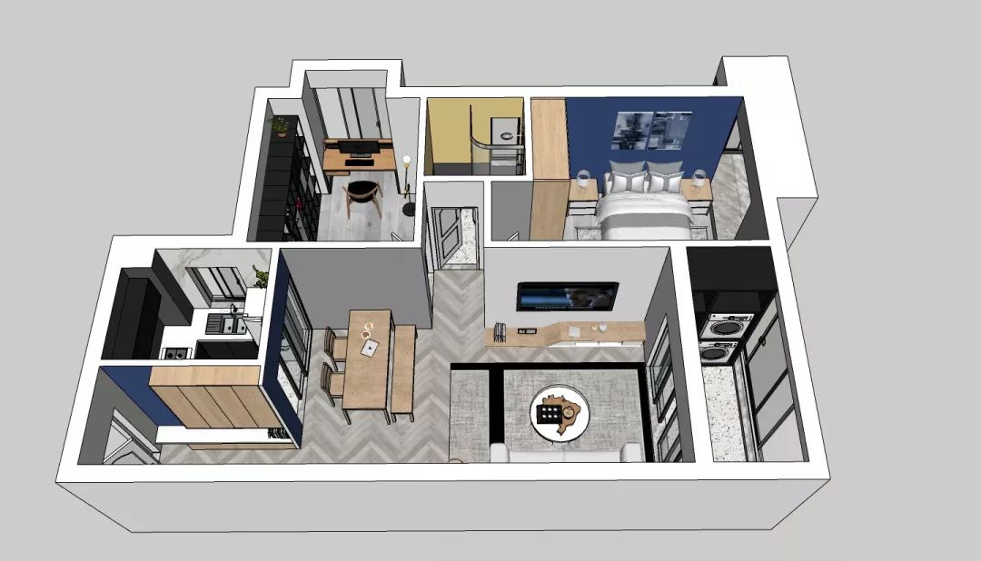 78㎡现代简约,书房折叠床打造舒适空间-6
