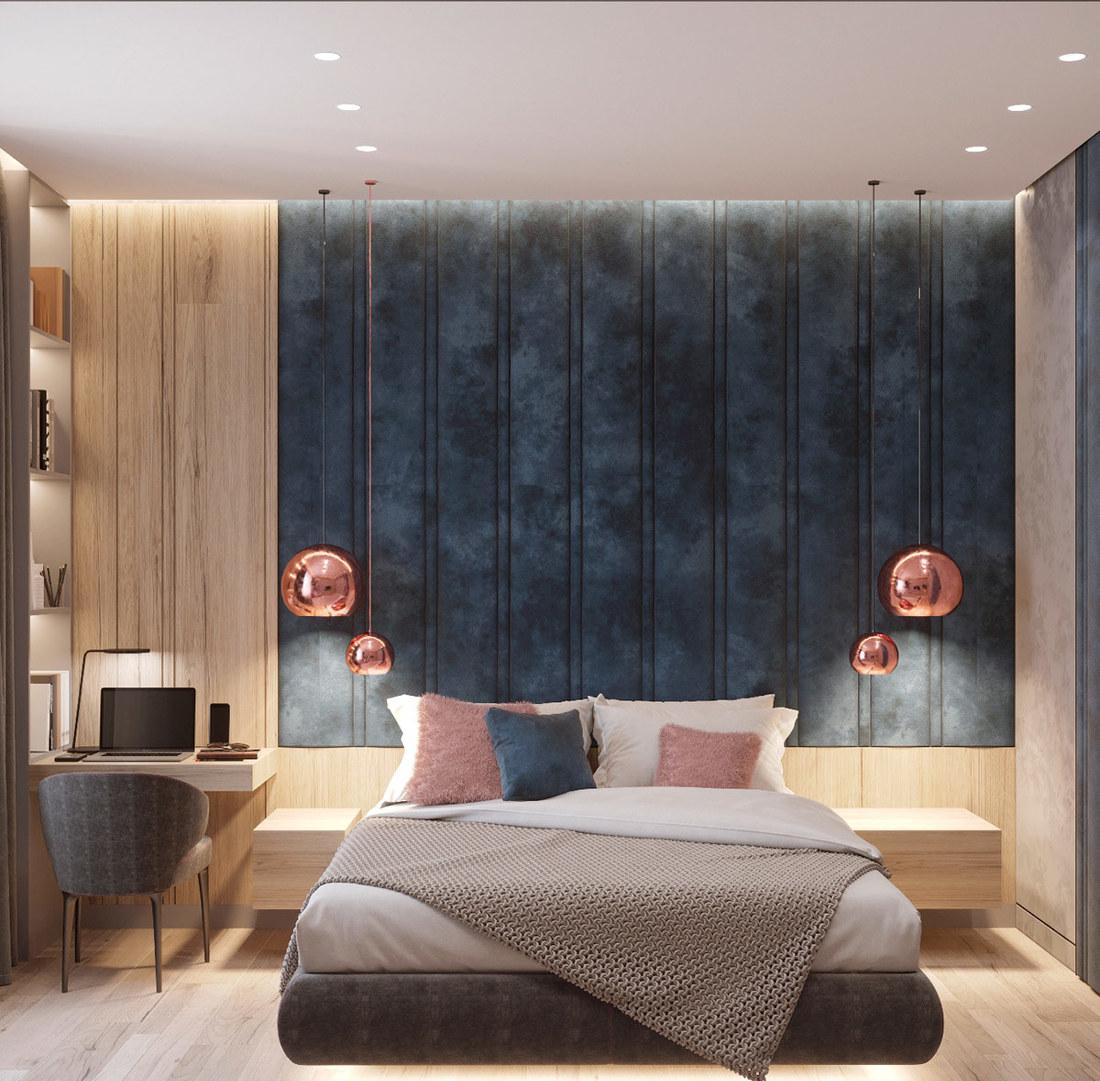 蓝色与金属元素打造的现代家居设计-4