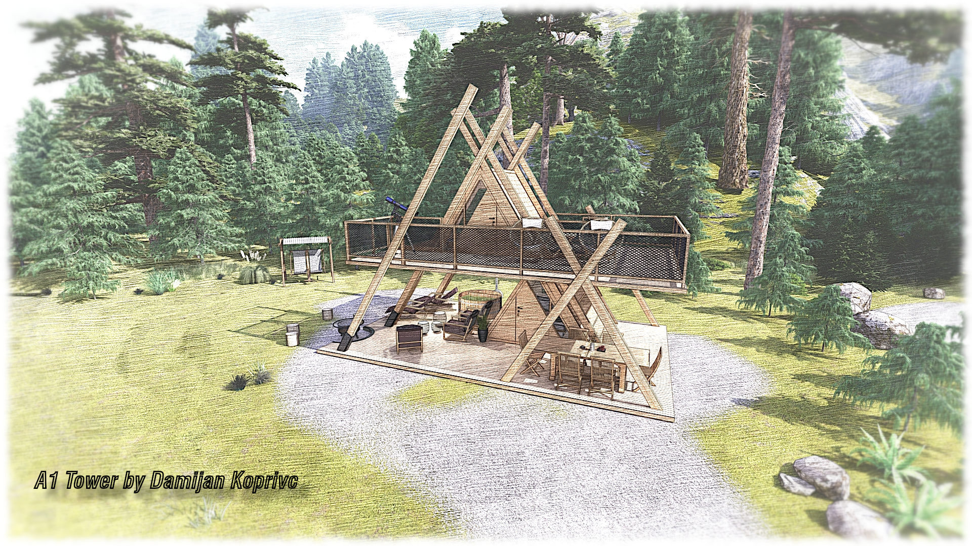 A1 框架豪华露营塔-4