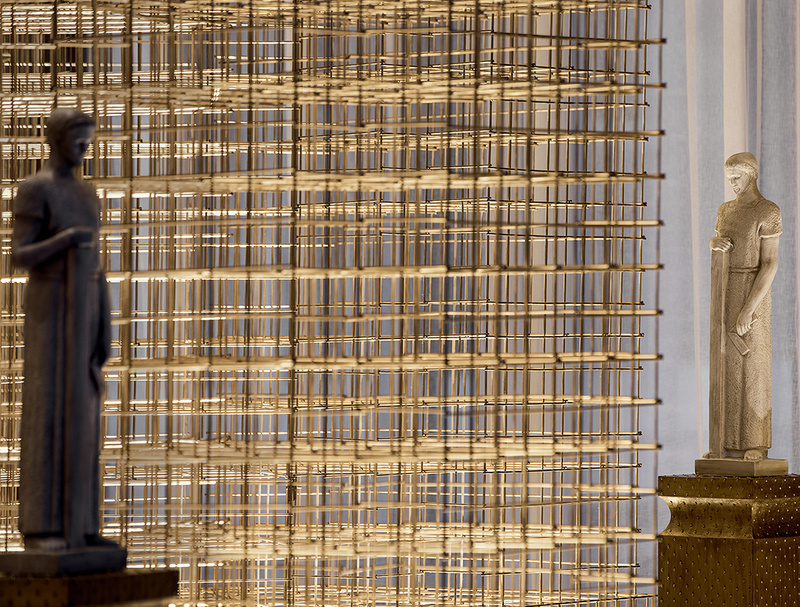 武汉越秀星云销售中心 | 复古摩登空间艺术呈现-12