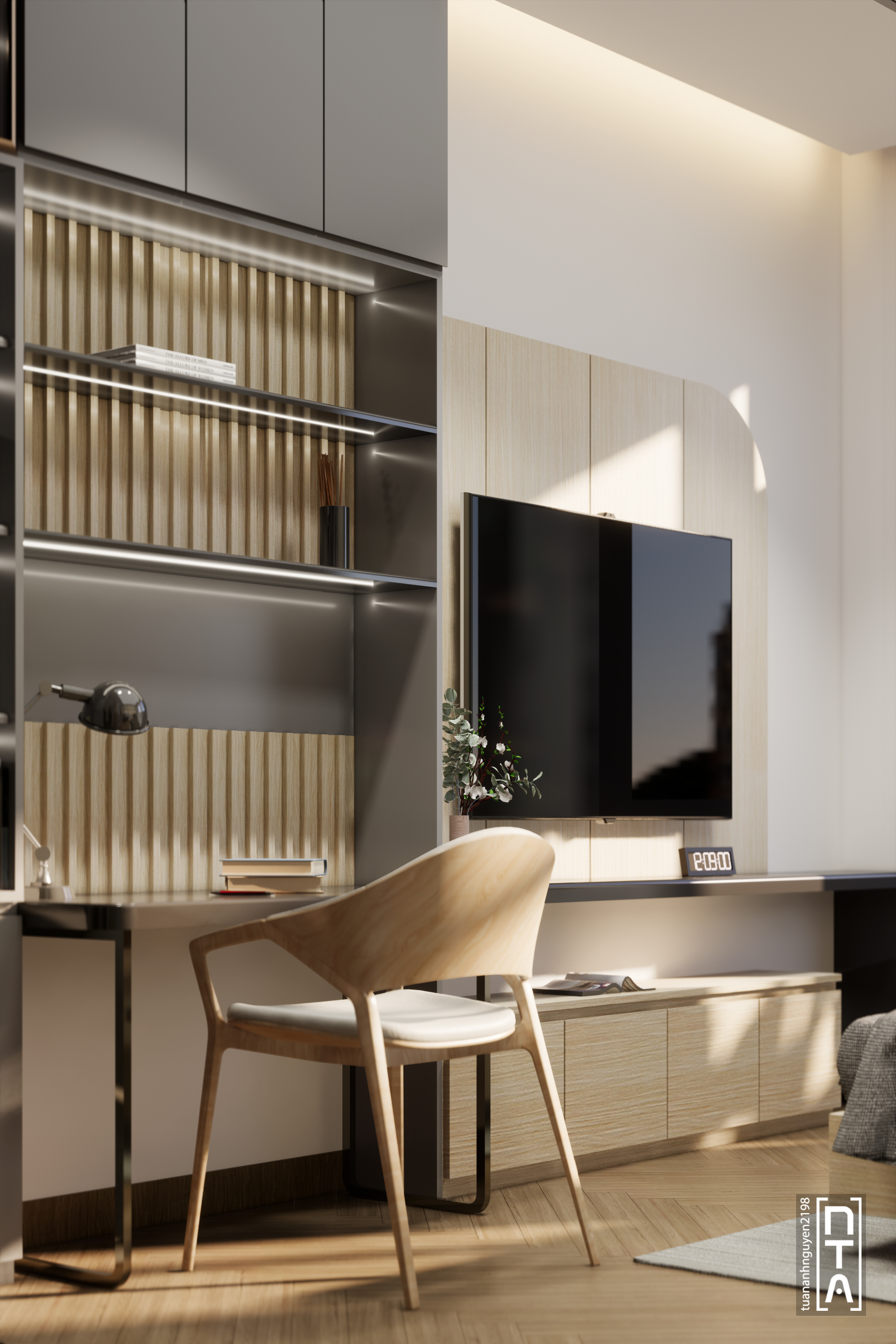 联排别墅卧室内部丨越南胡志明市丨Tuan Anh（Saigon Design）-6