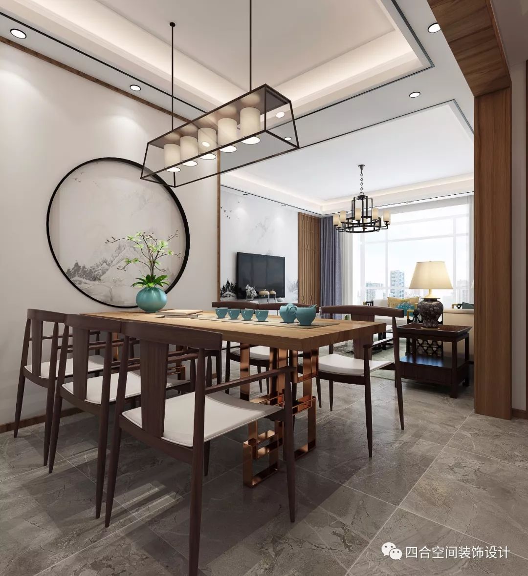 太原万枫小区新中式极简设计 | 含蓄深意与现代艺术融合-1