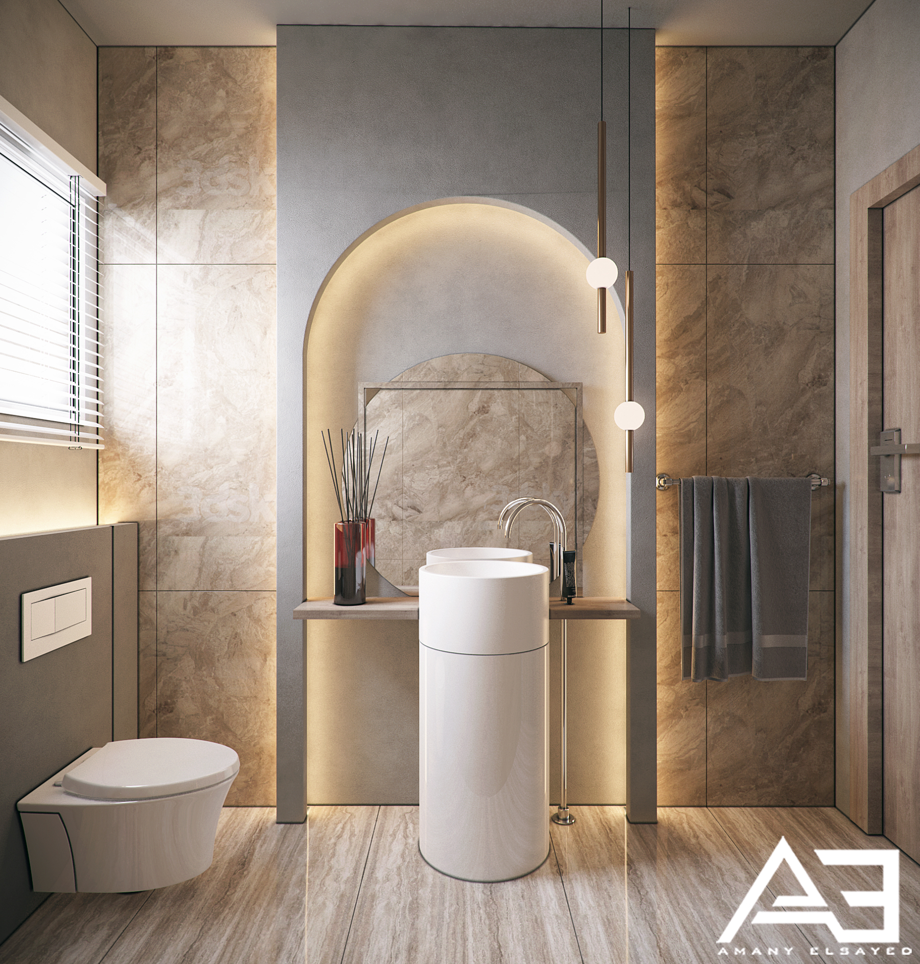 带卫生间的客厅丨EgyptCairo丨AMANY ELSAYED-8