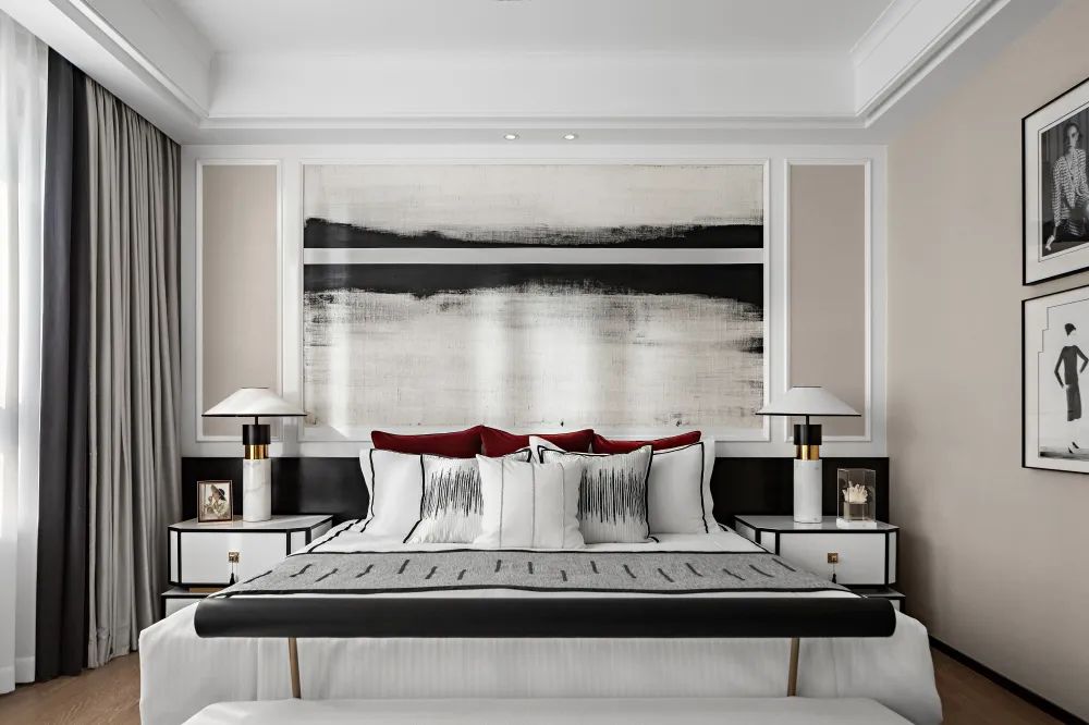 天津中海·津门大院现代法式样板房 | 黑红配色，致敬永恒经典-26