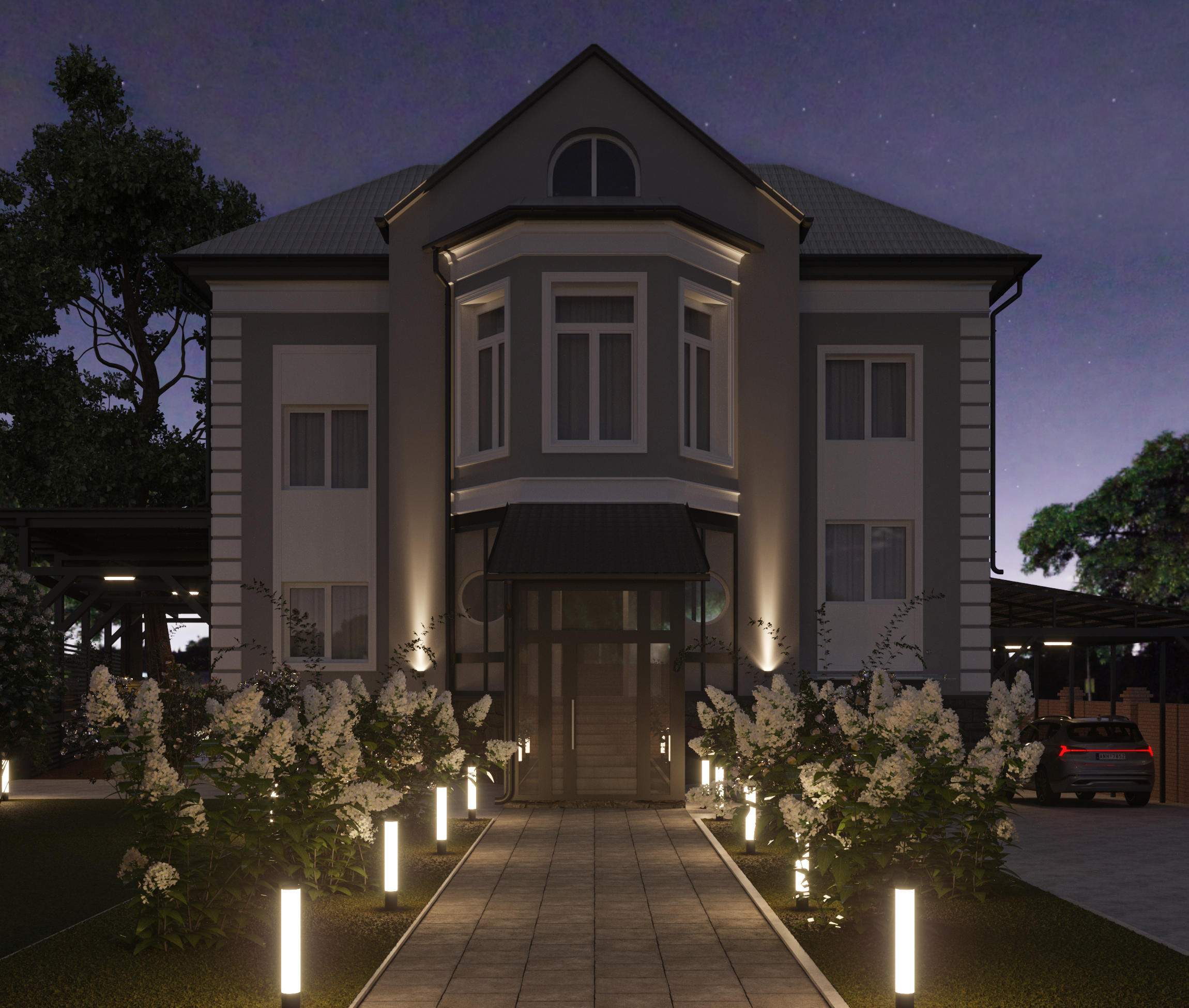 带附属建筑的乡村住宅外立面设计-32