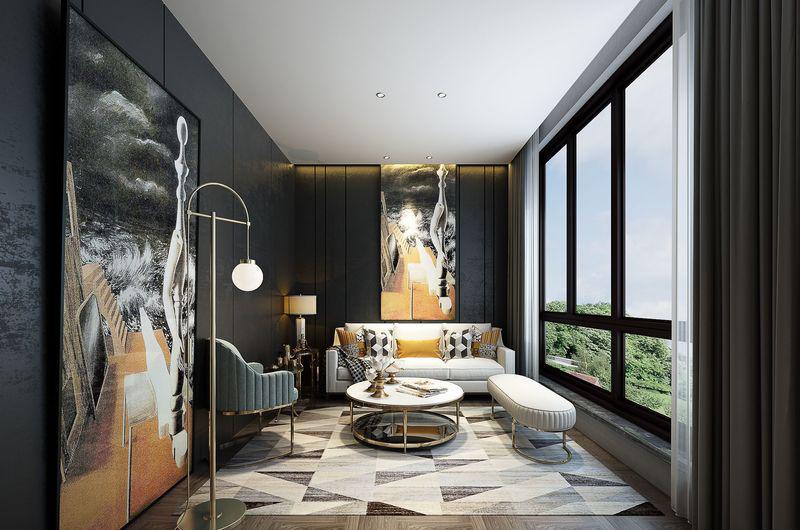 贵阳现代轻奢黑白灰别墅-79