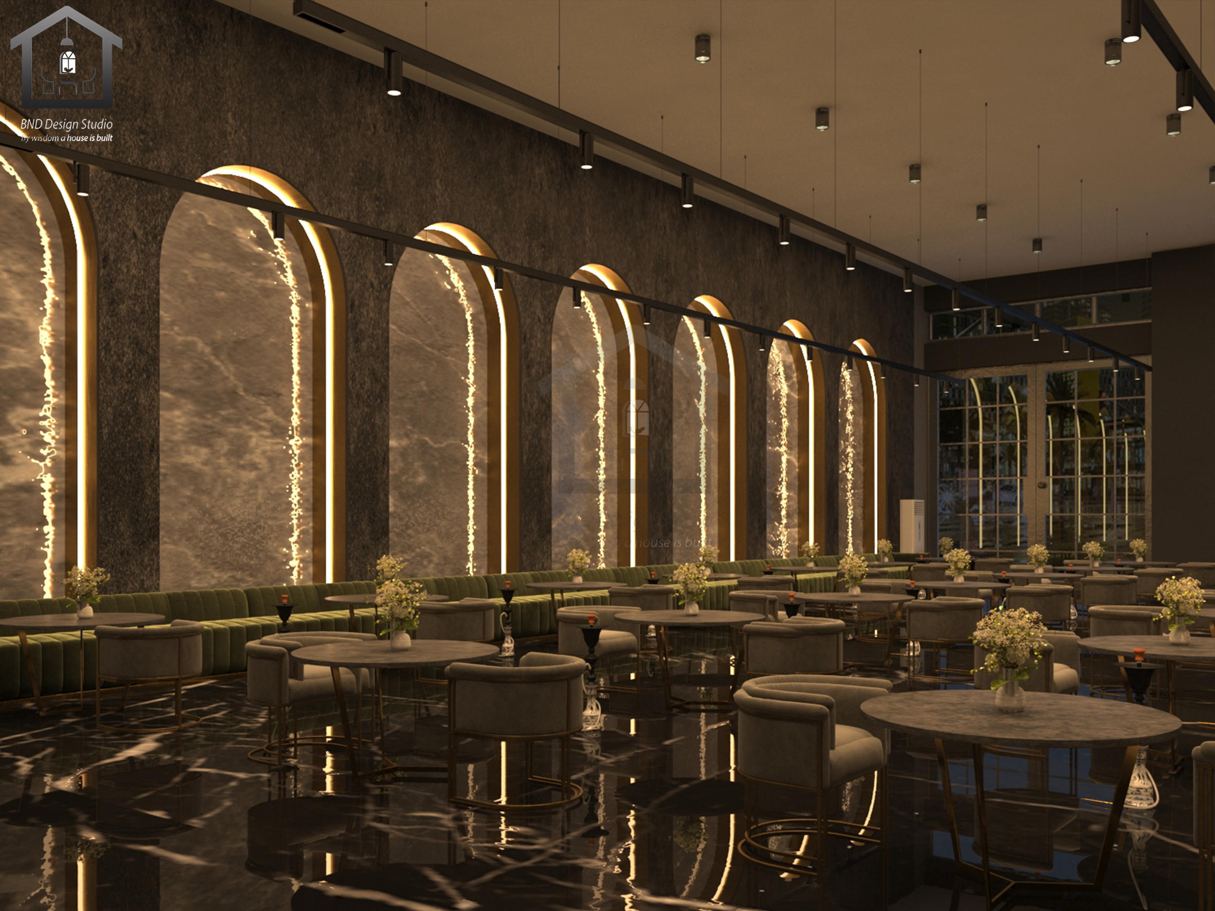 Hookah lounge - Interior & Lighting design-7