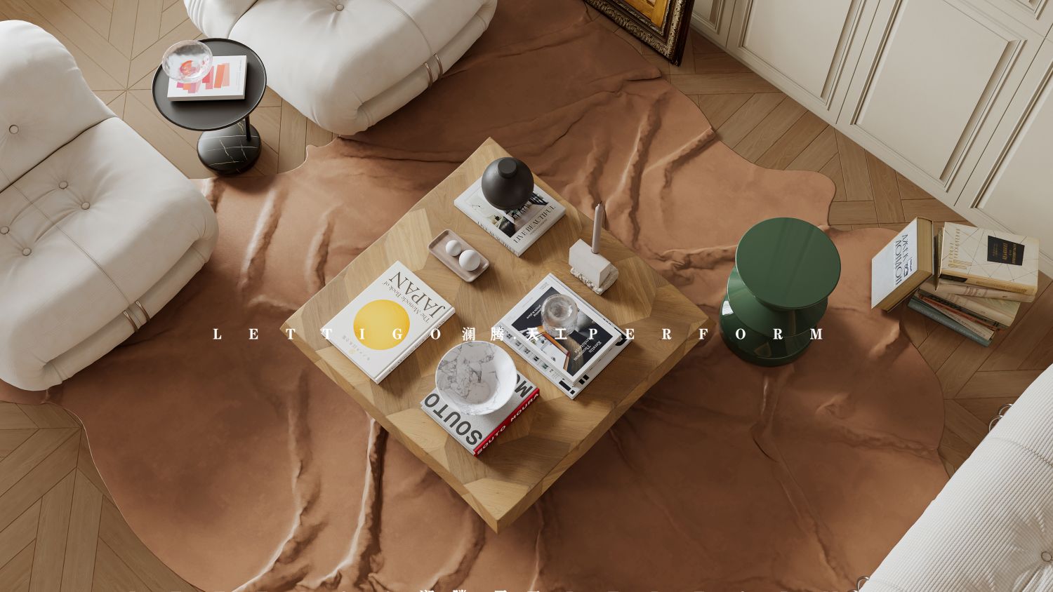 微微的复古气息增添了轻法式客厅的松弛感-7