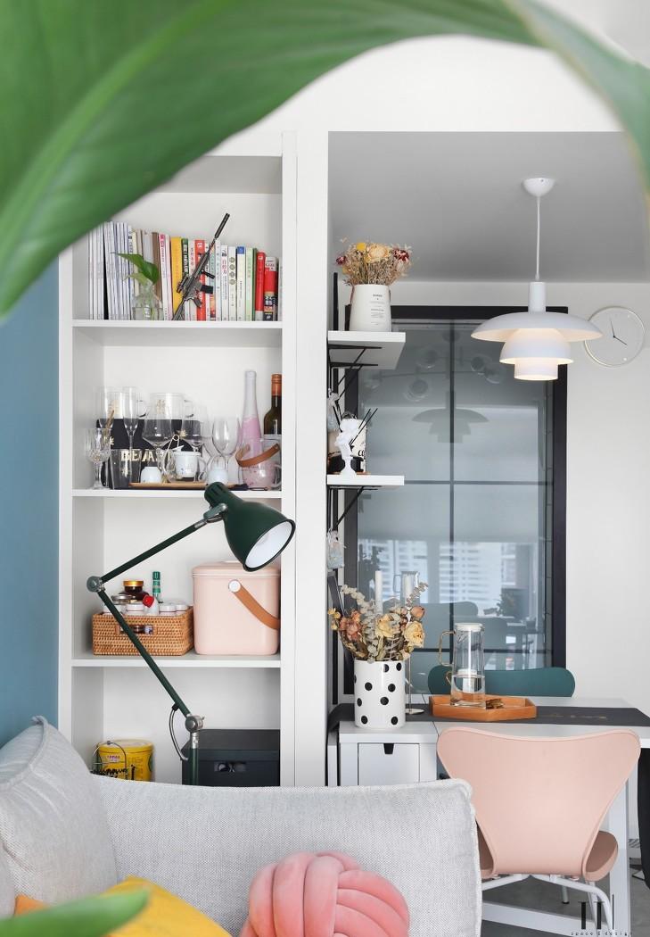 58 平米二手房重装 | 灰蓝茱萸粉的温馨小窝-17