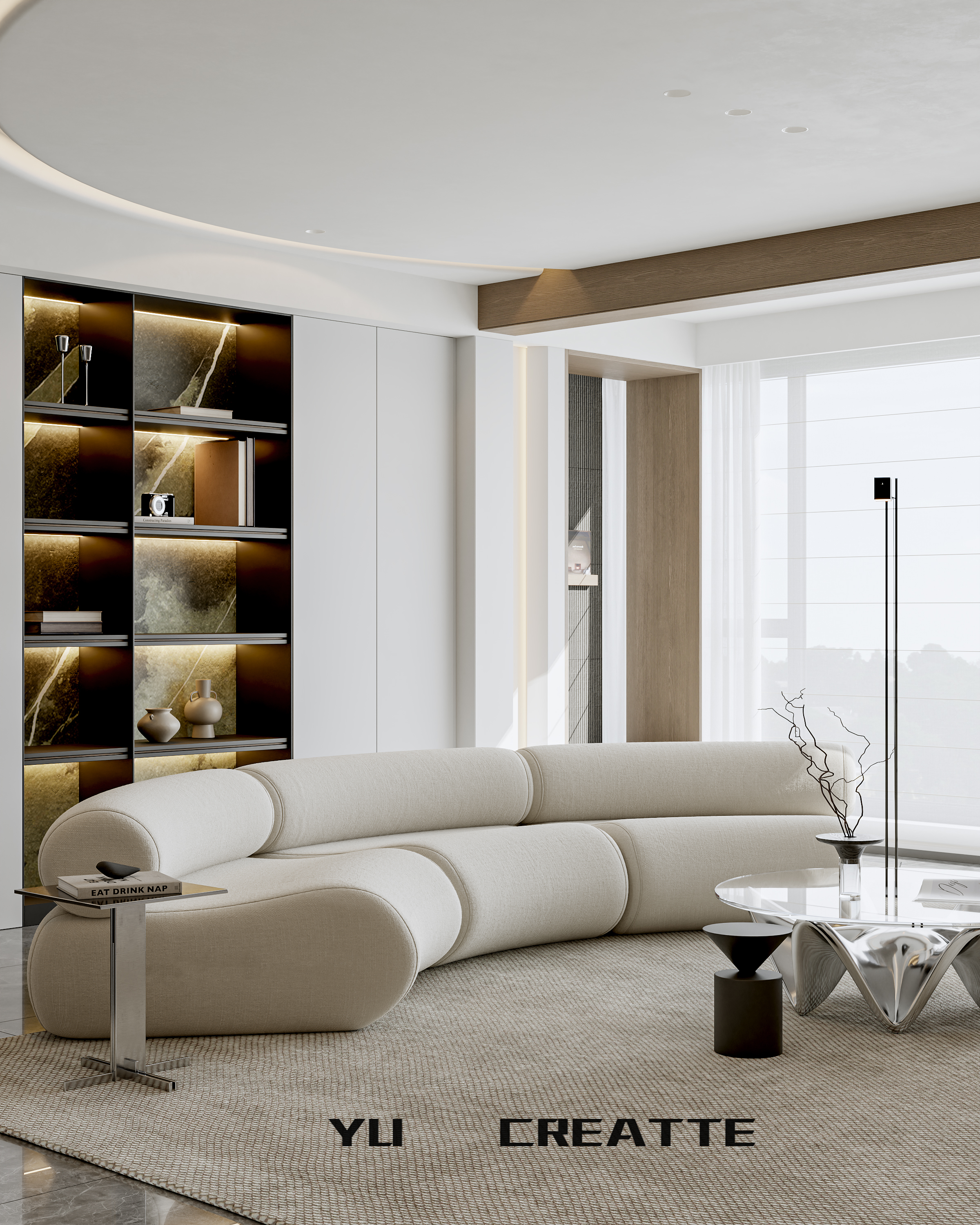 现代意式客餐厅书房-7