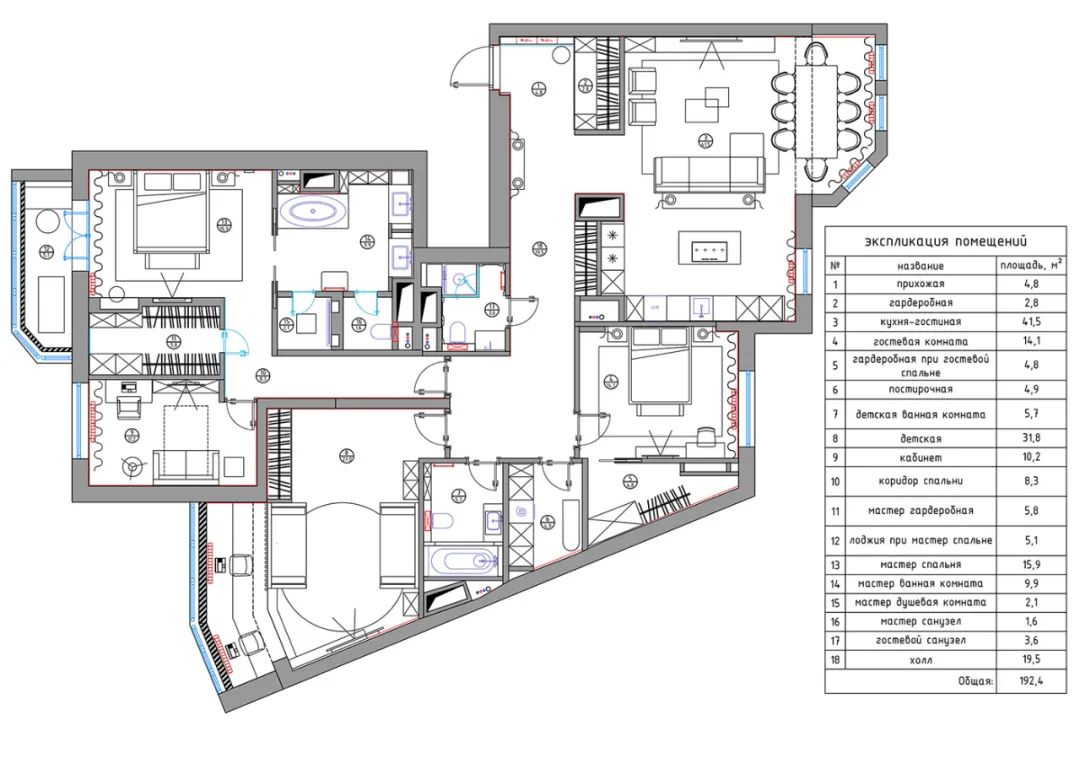 俄罗斯莫斯科 192·4㎡私人豪宅设计丨Julia Design-5