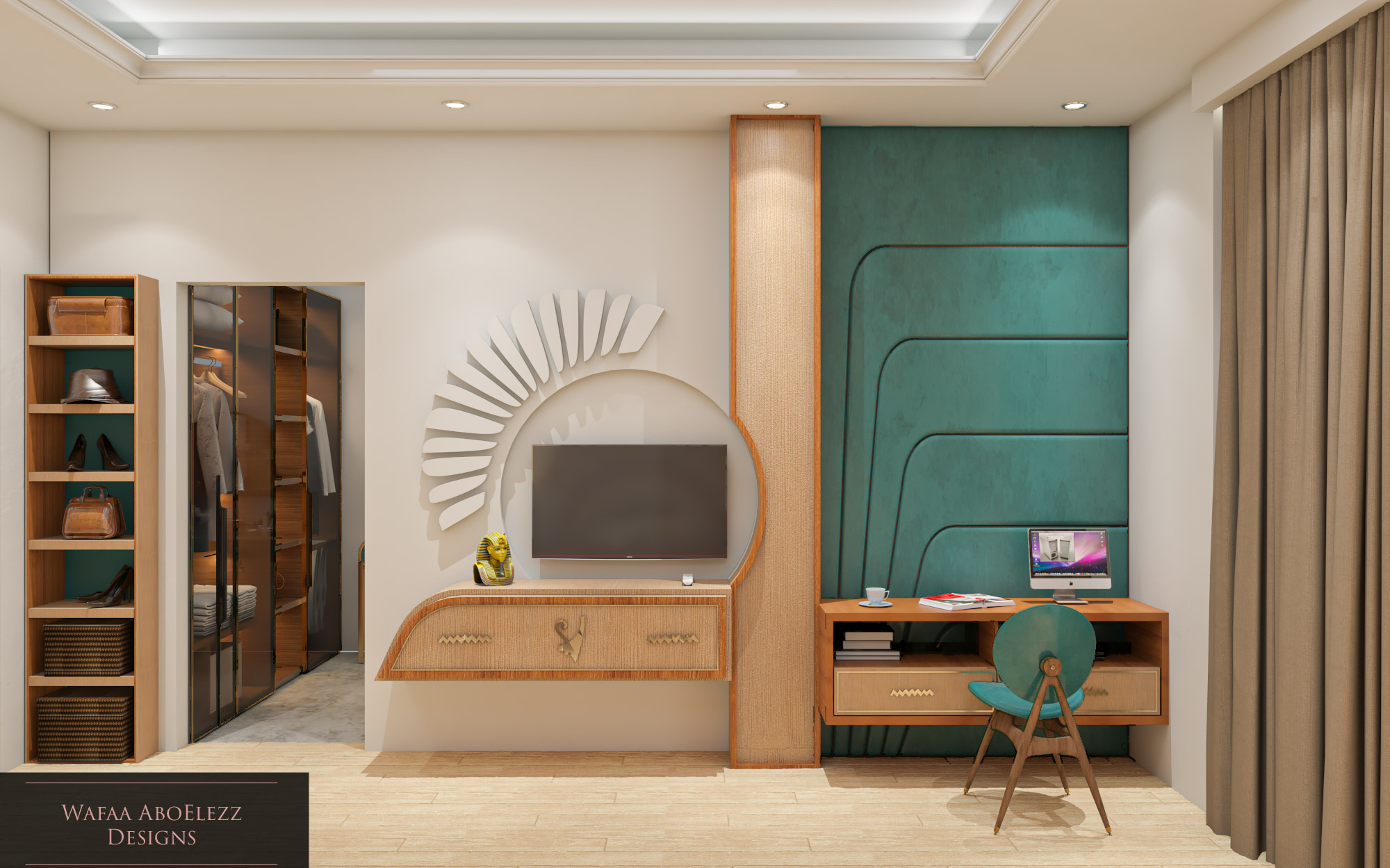 modern Pharaonic hotel bedroom design-3