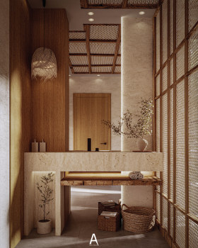 Japandi浴室设计（主浴室设计）丨Youssef Ashry