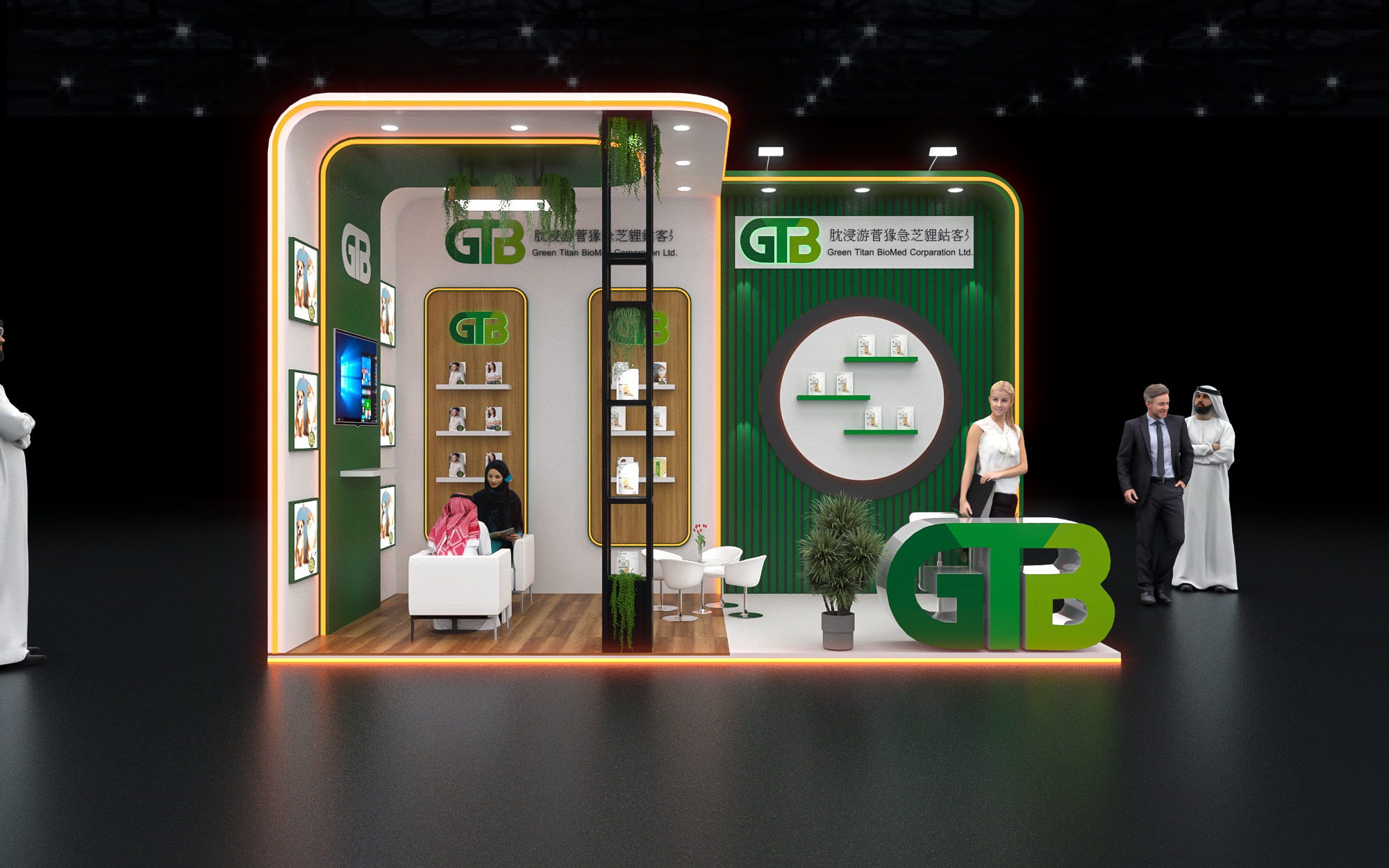 exhibition stand two side open design-1