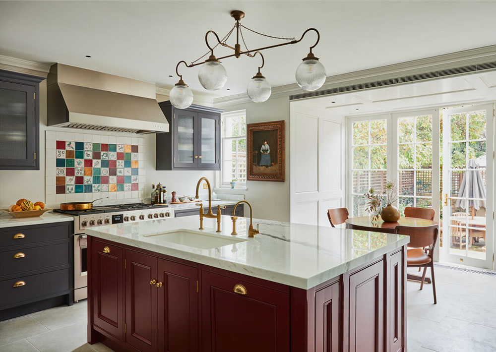 伦敦肯辛顿更新的乔治亚式联排别墅，色彩斑斓的古典之美-8