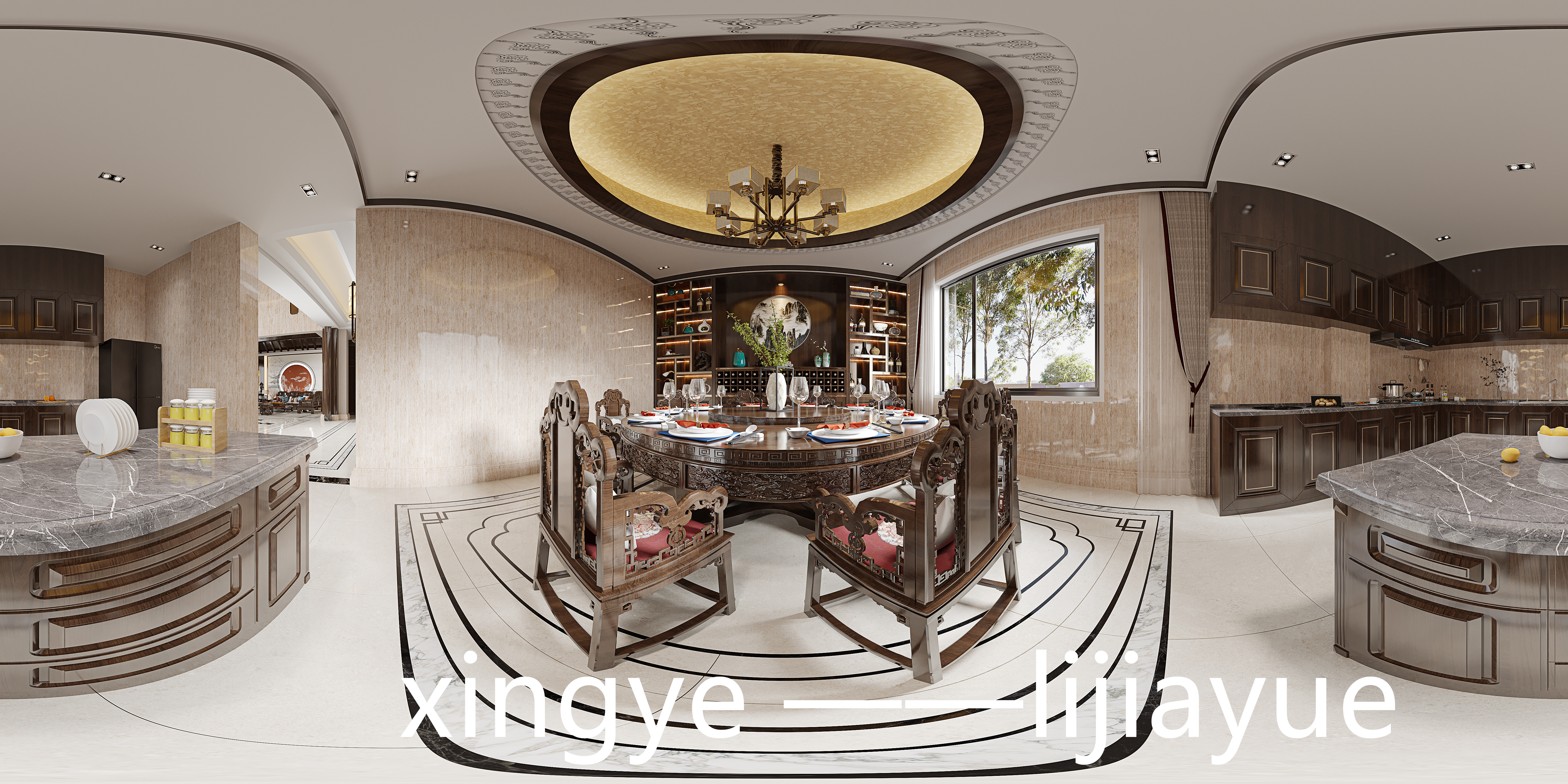 室内效果图——中式风格-2