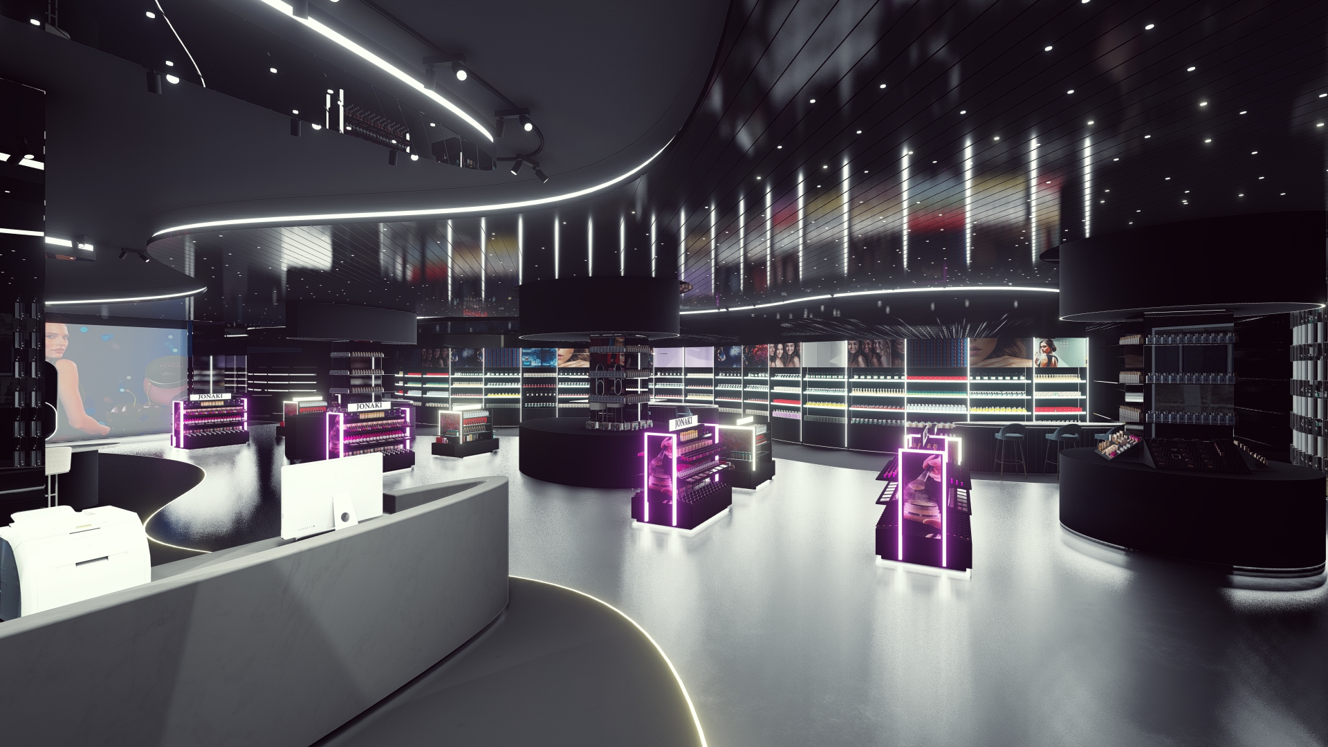 Futuristic Cosmetic Store Interior Design-5