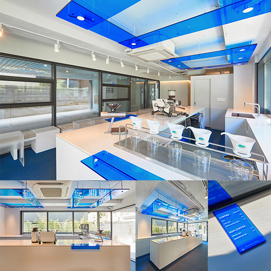 迷你蓝调布鲁克咖啡厅 | 精致室内设计的蓝色魅力-1