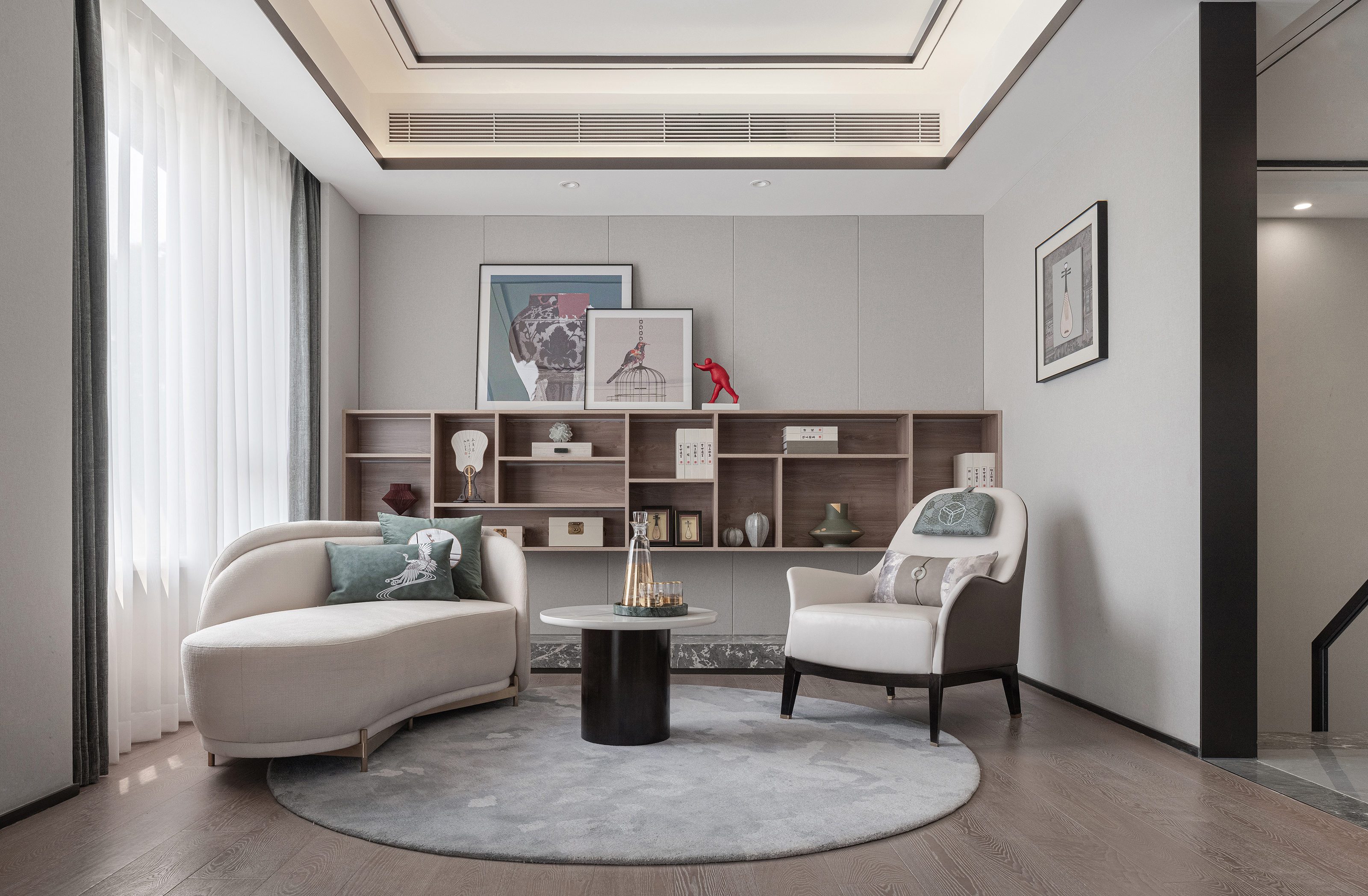 济南雍泉府下叠样板间 | 素雅新中式，融入自然之美-47