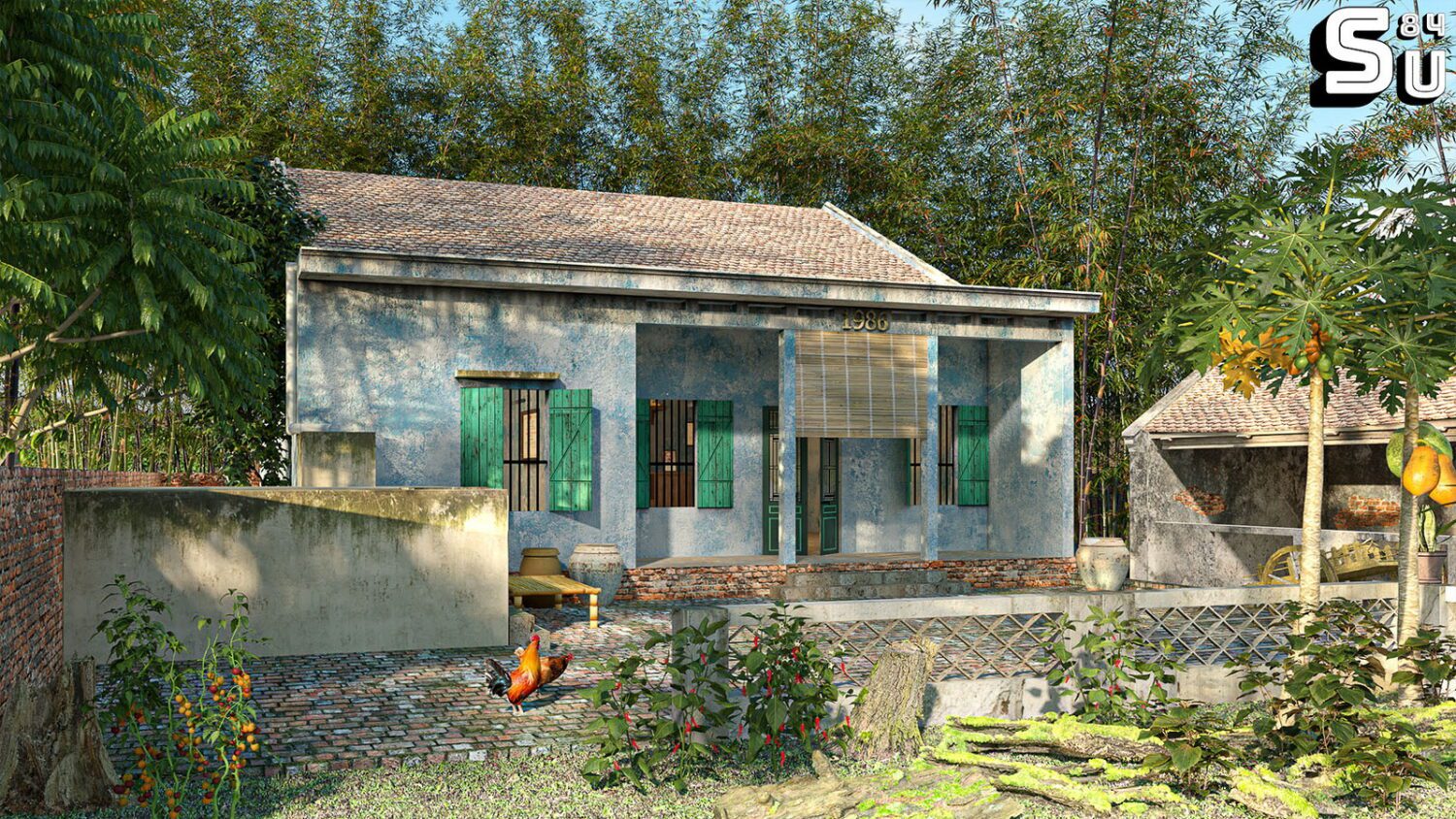 SketchUp 房屋外部模型丨Tran nam-2