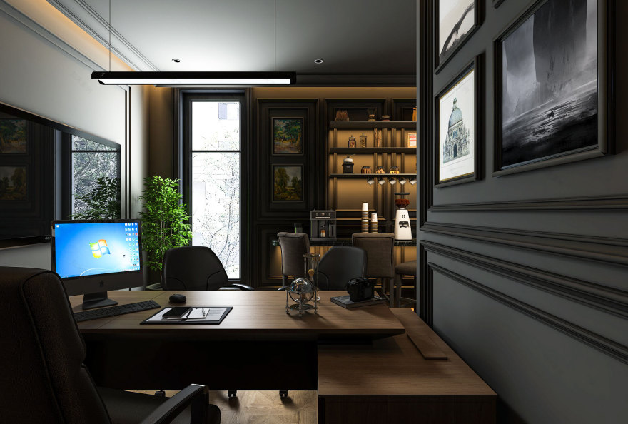 Luxury Neo-Classic Executive Office Interior-5