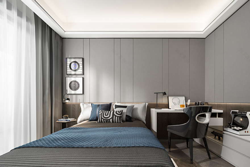 蓝调大平层 · 现代艺术与生活的完美融合丨中国台州丨壹新设计,恩嘉设计-37