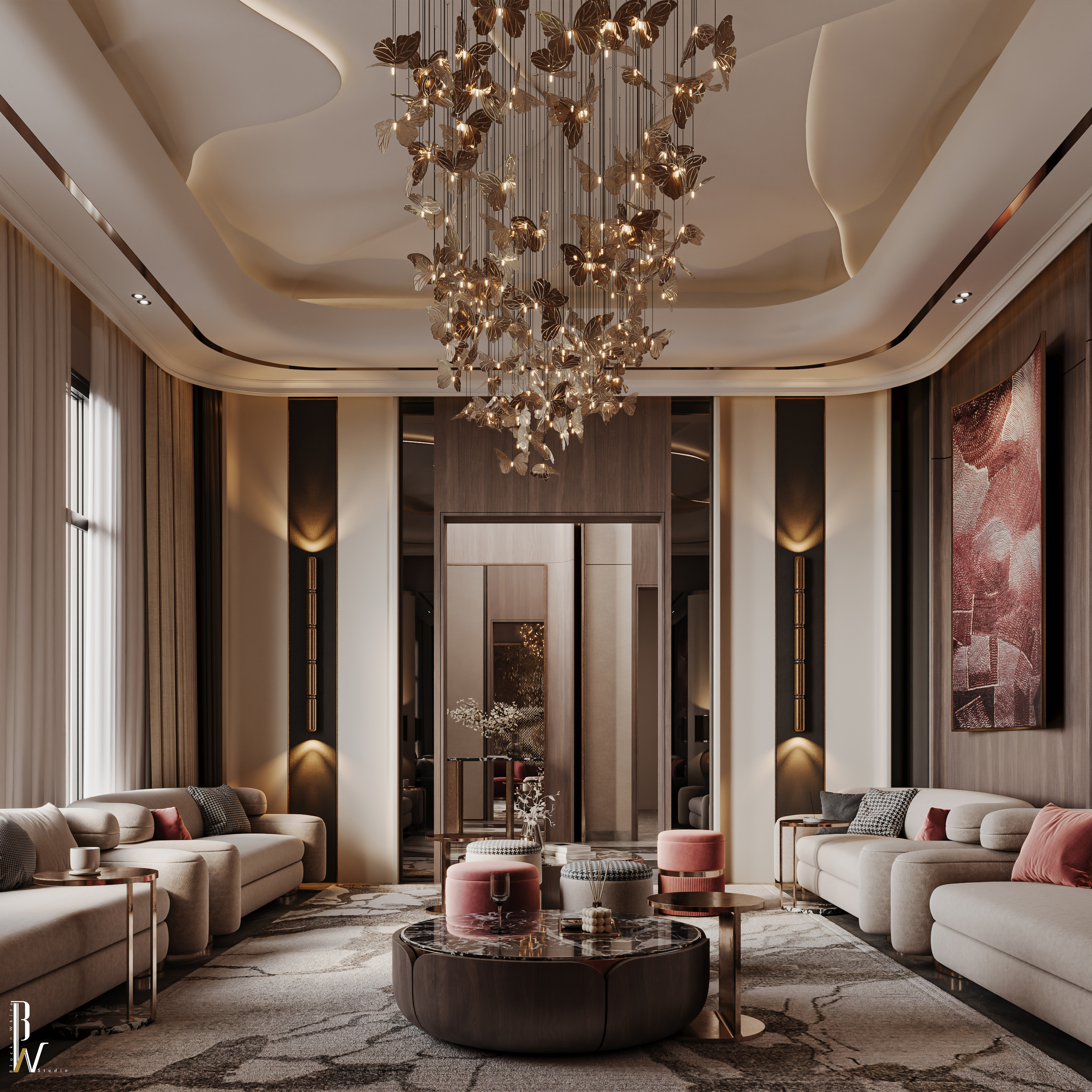 Lu·ury Women’s Majlis（奢华女性会客厅）丨沙特阿拉伯丨Black N White studio-15