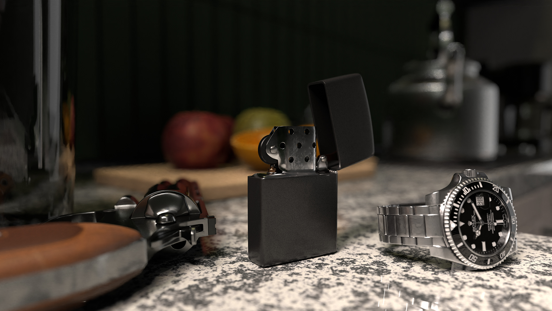 Kitchen scene with mid-modern style-6