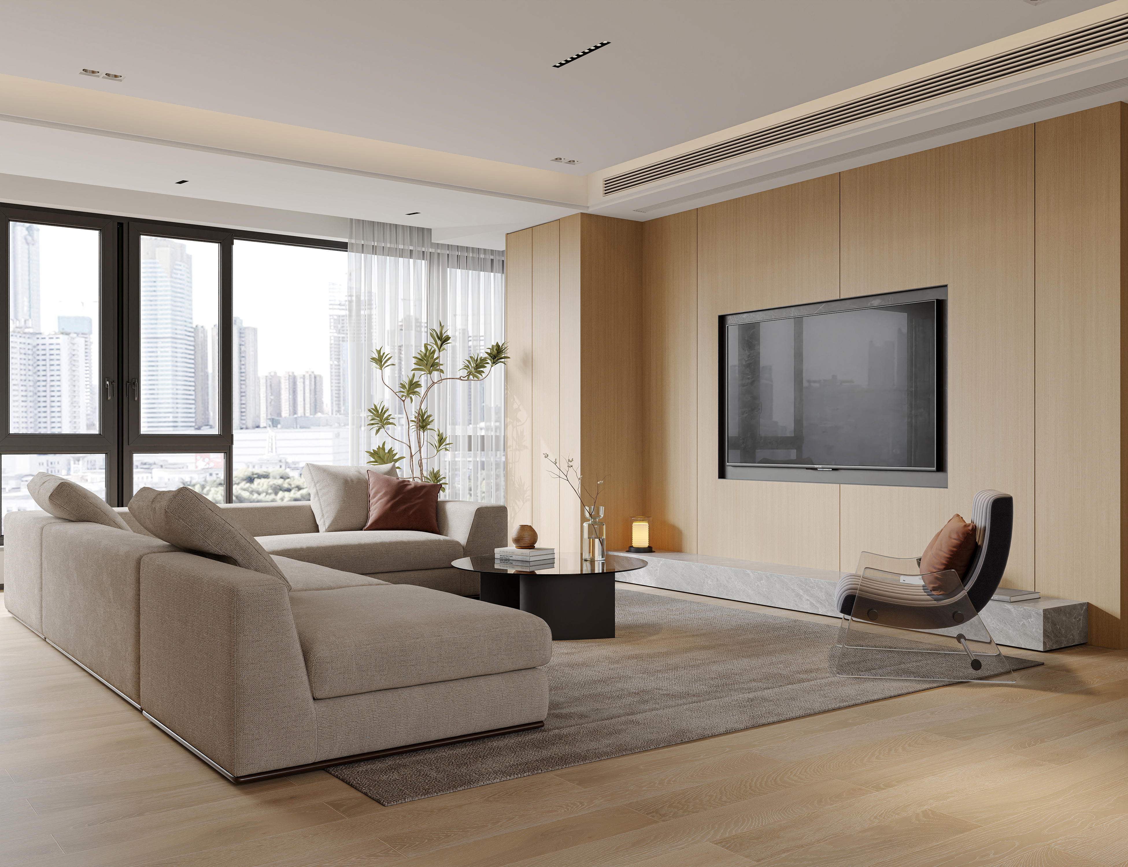 现代极简客餐厅·卧室·卫生间设计-11