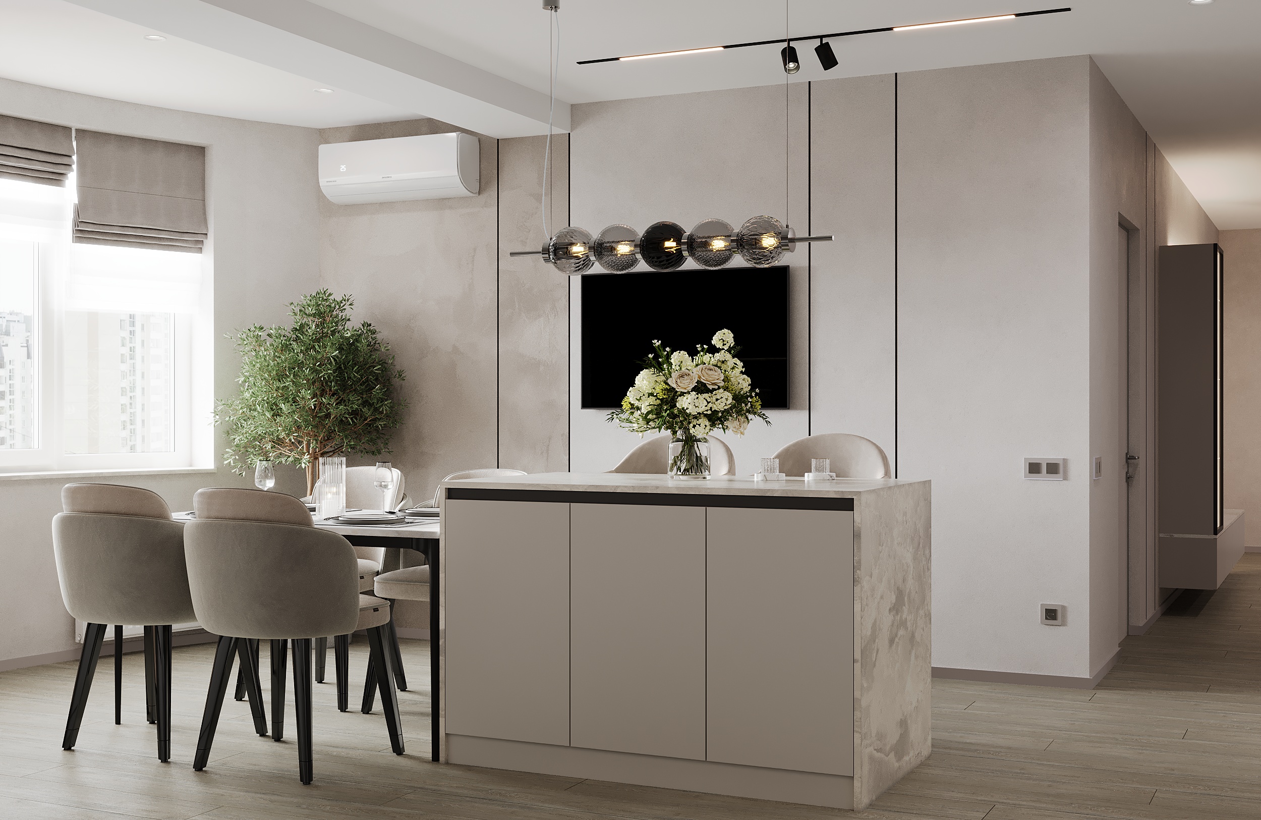 Contemporary 3-Room Apartment | Interior Visualization-1