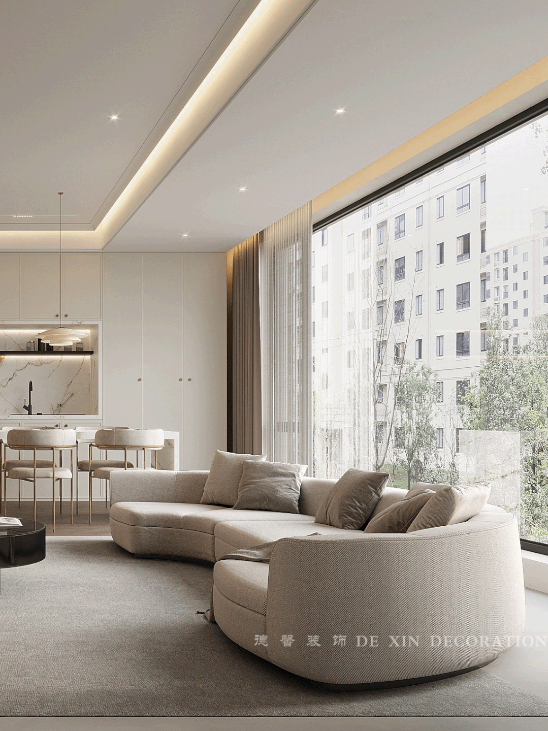 广州南沙 300㎡轻法式别墅设计丨中国广州丨德馨装饰-0