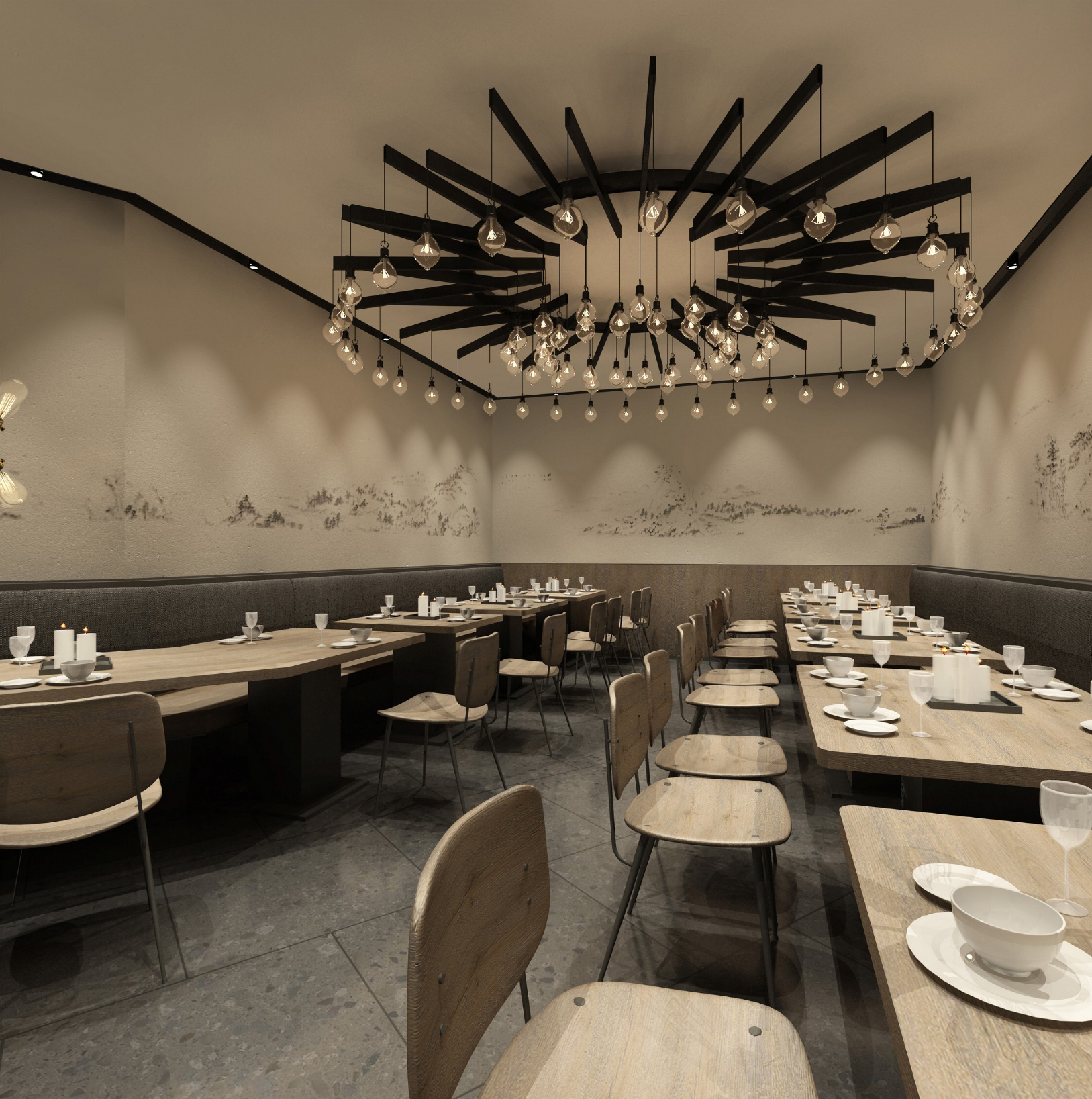 工业--外婆家上海来福士店丨效果图方案—工装-0