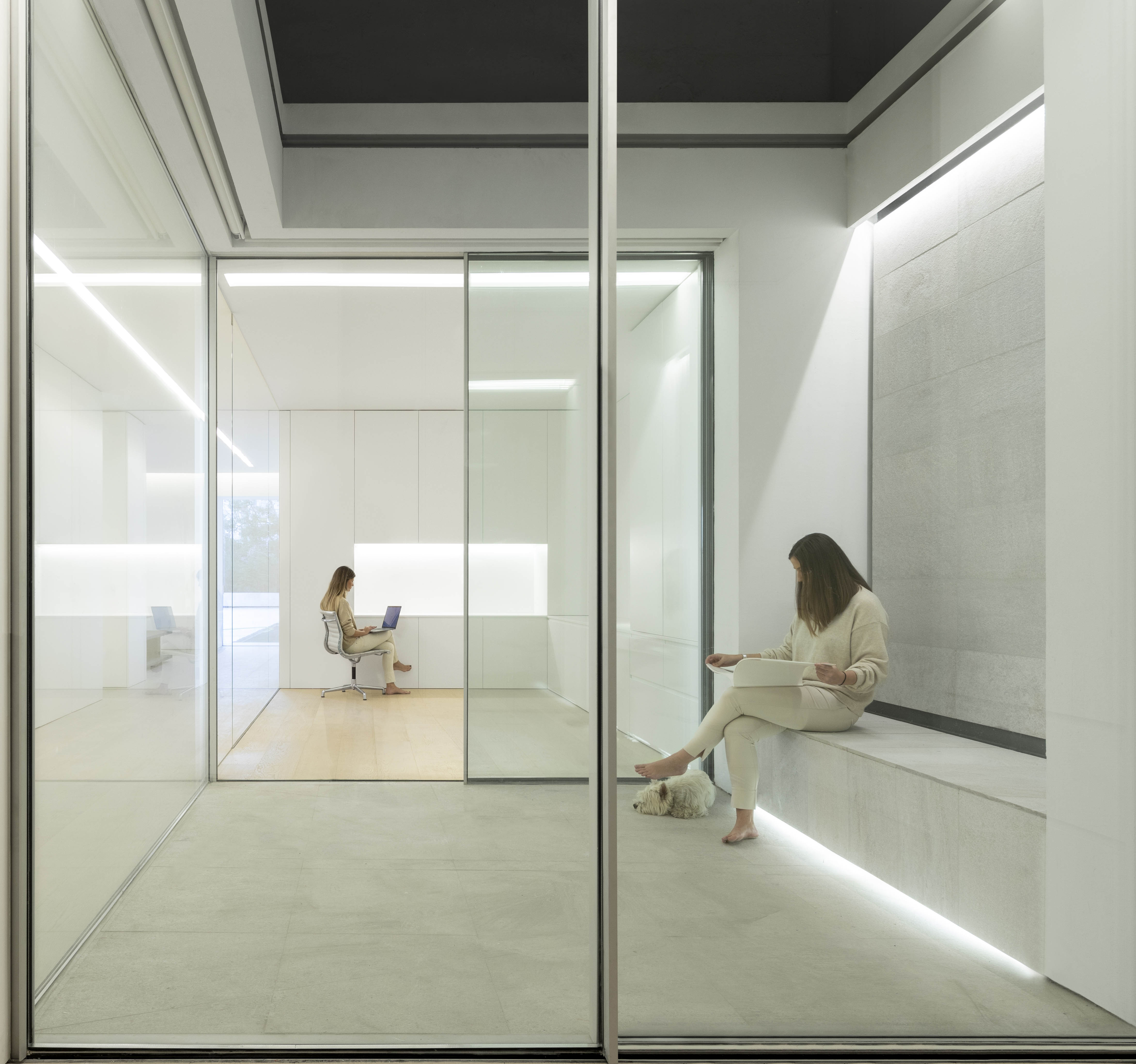 城市中心的蓝色花园别墅设计-13